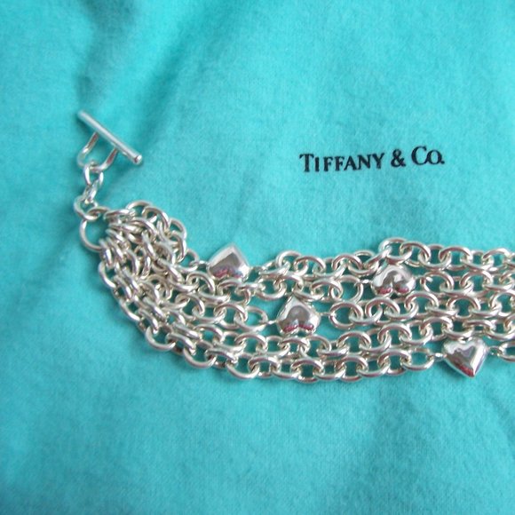 Tiffany & Co. Sterling Silver Multi Chain/Heart Bracelet - Picture 5 of 6